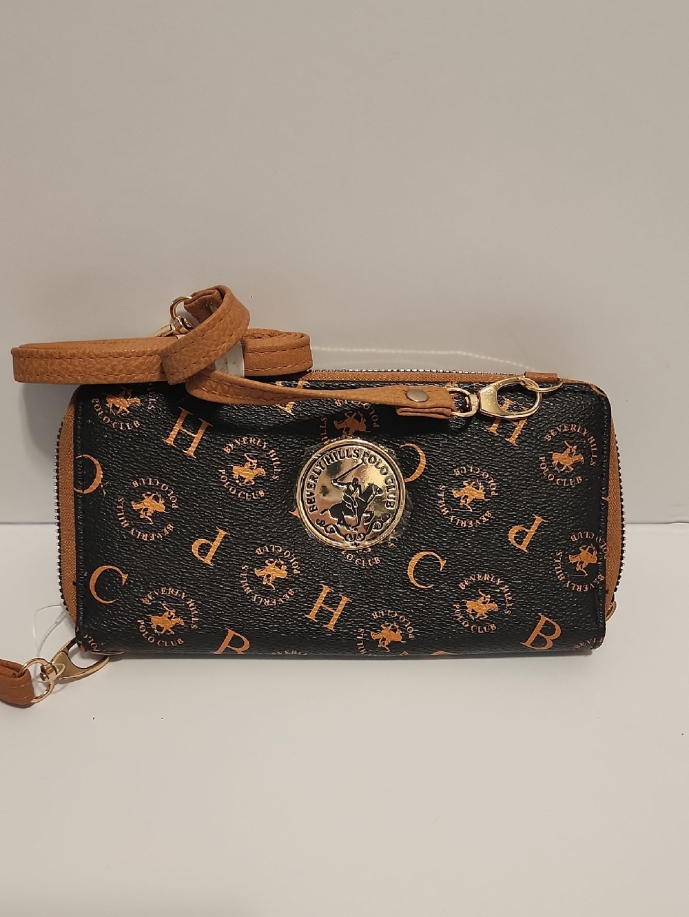 Beverly Hills Polo Club Black and Brown Women's Crossbady Wallet Brand New